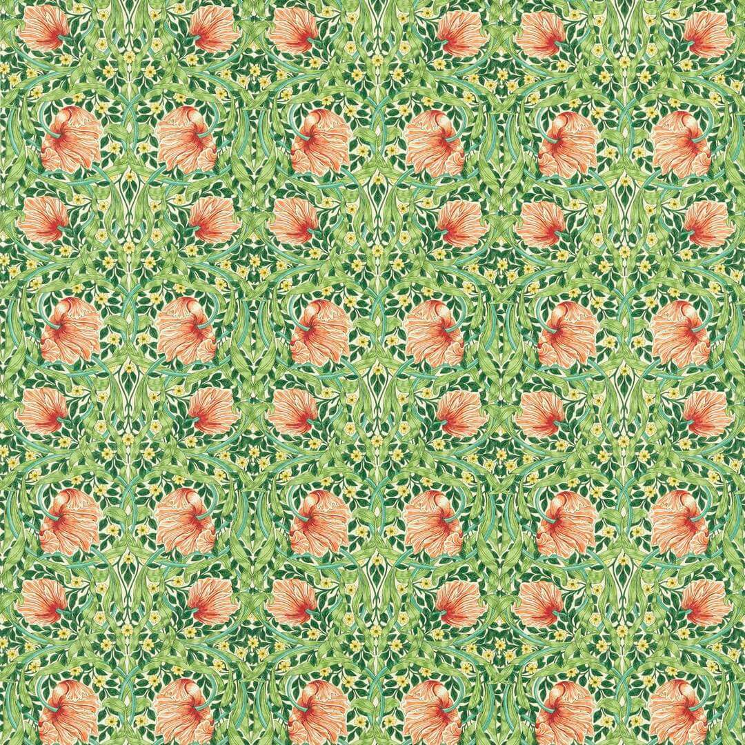 Tkanina bawełniana z botanicznym wzorem Morris & Co. 227213 Pimpernel Bedford Park Fabric