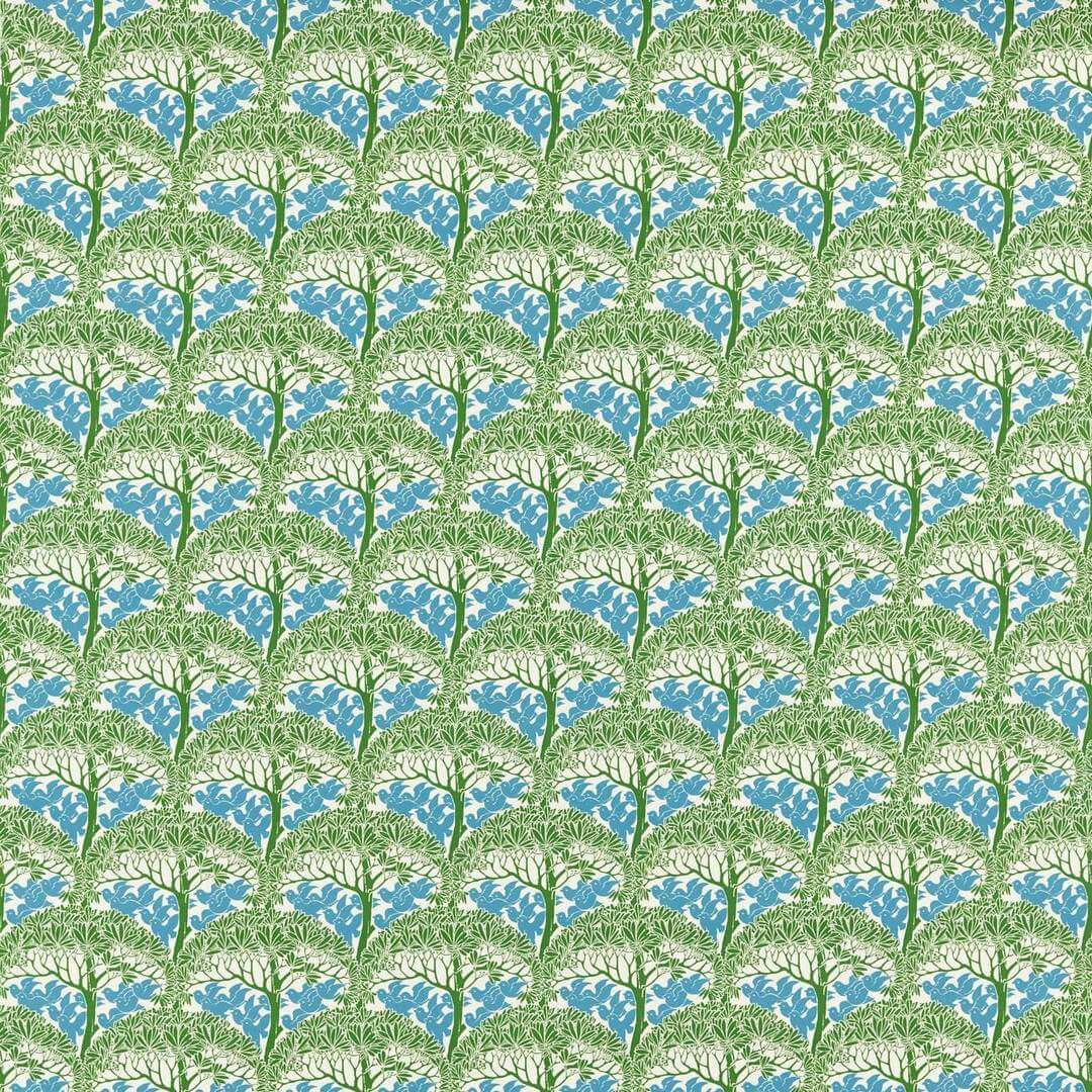 Tkanina bawełniana drzewa i ptaki Morris & Co. 227218 The Savaric Bedford Park Fabric