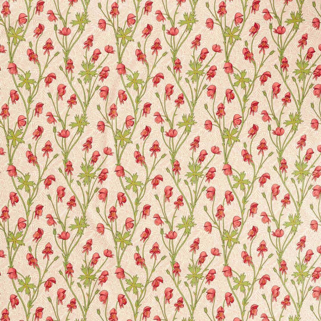Tkanina bawełniana z roślinnym wzorem Morris & Co. 227220 Monkshood Bedford Park Fabric