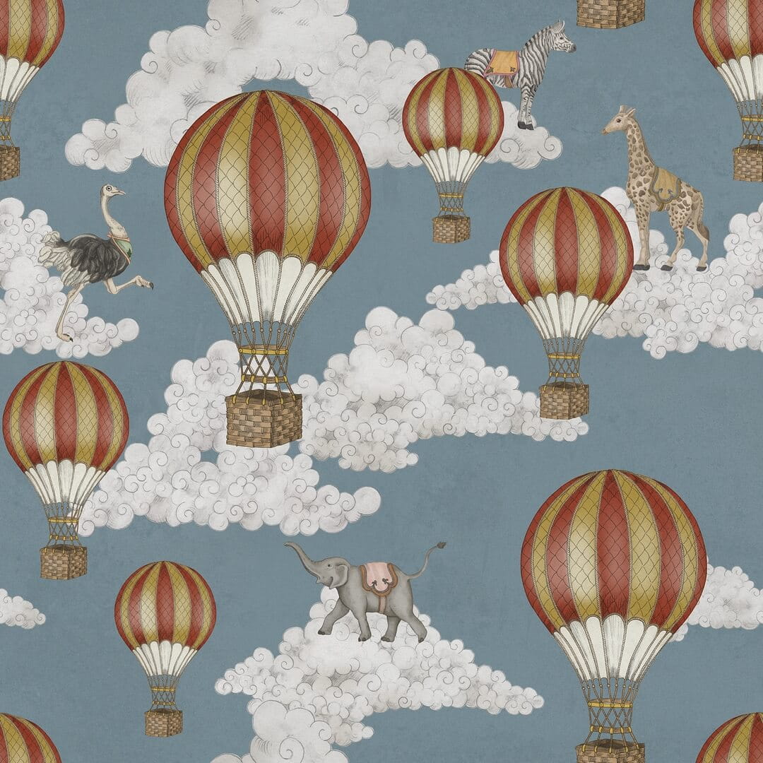 Fototapeta zwierzęta, chmury i balony Rebel Walls R19751 Dreamscape Baby Blue Jack Kinsey