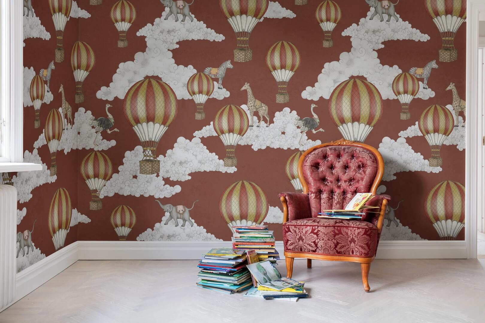 Fototapeta zwierzęta, chmury i balony Rebel Walls R19752 Dreamscape Velvet Jack Kinsey