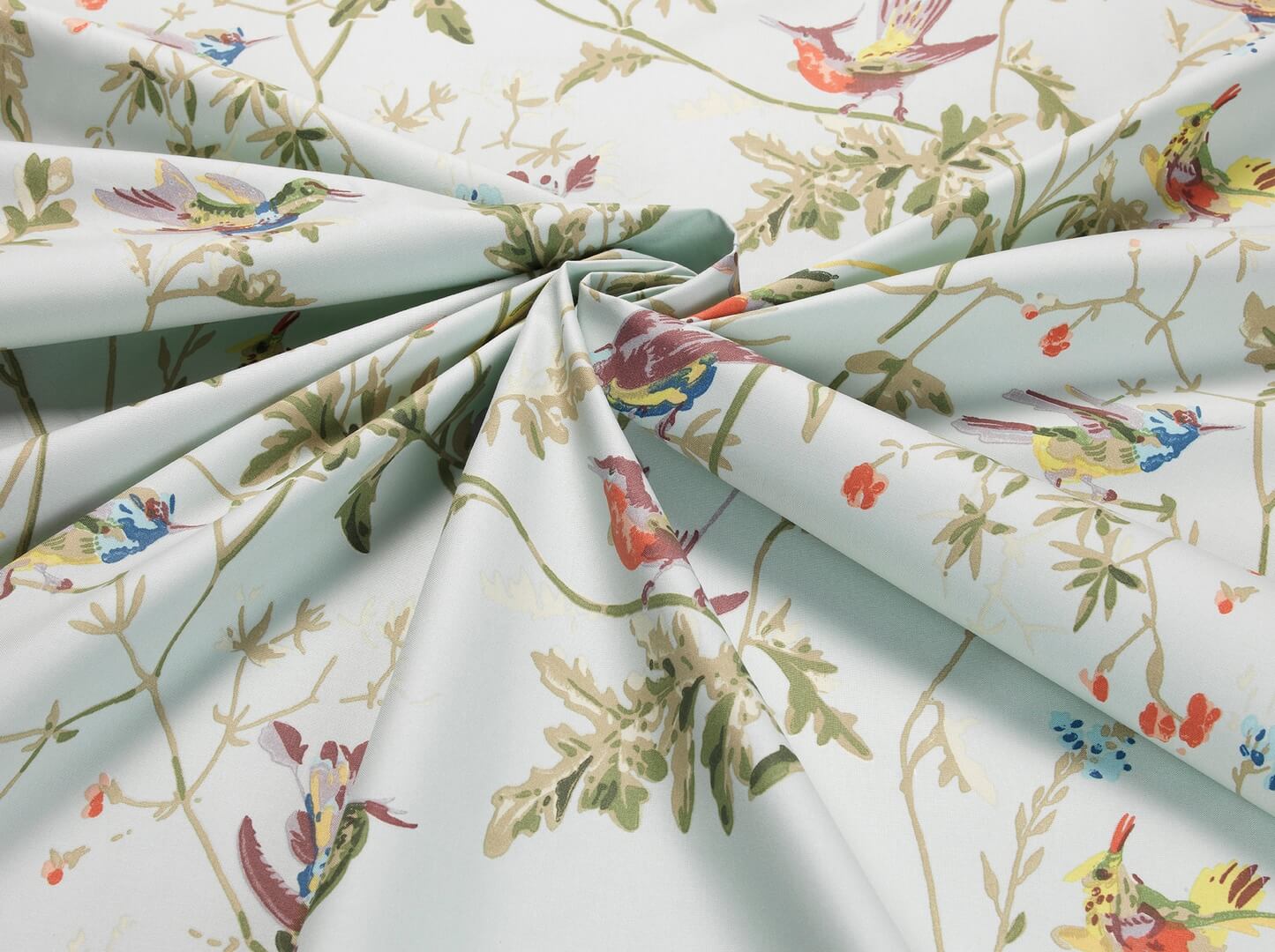Tkanina bawełniana z botanicznym wzorem Cole & Son Hummingbirds Cotton F62/1004 Selection of Hummingbirds Fabric