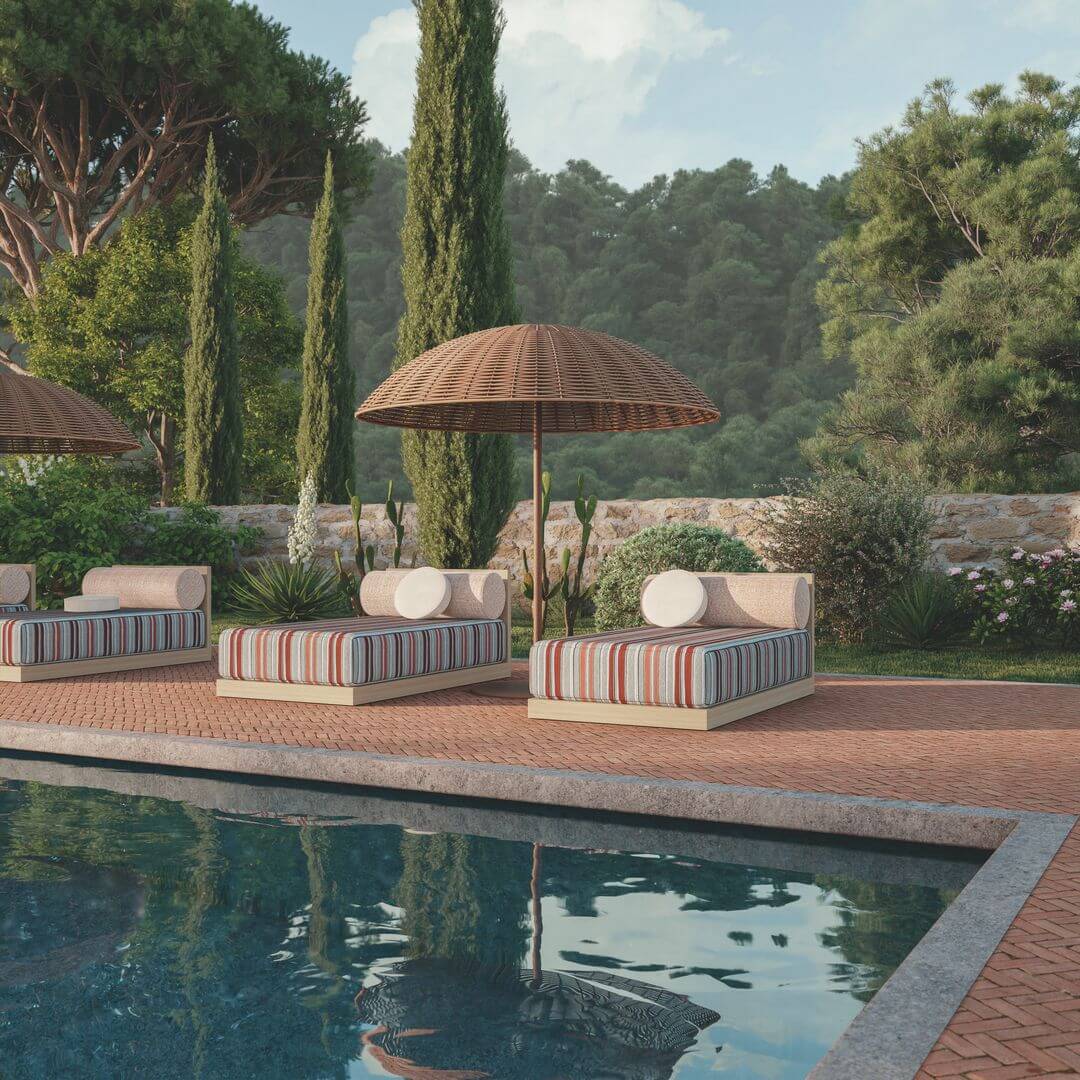 Tkanina outdoorowa w paski Casamance 48320378 Espanto West Bay