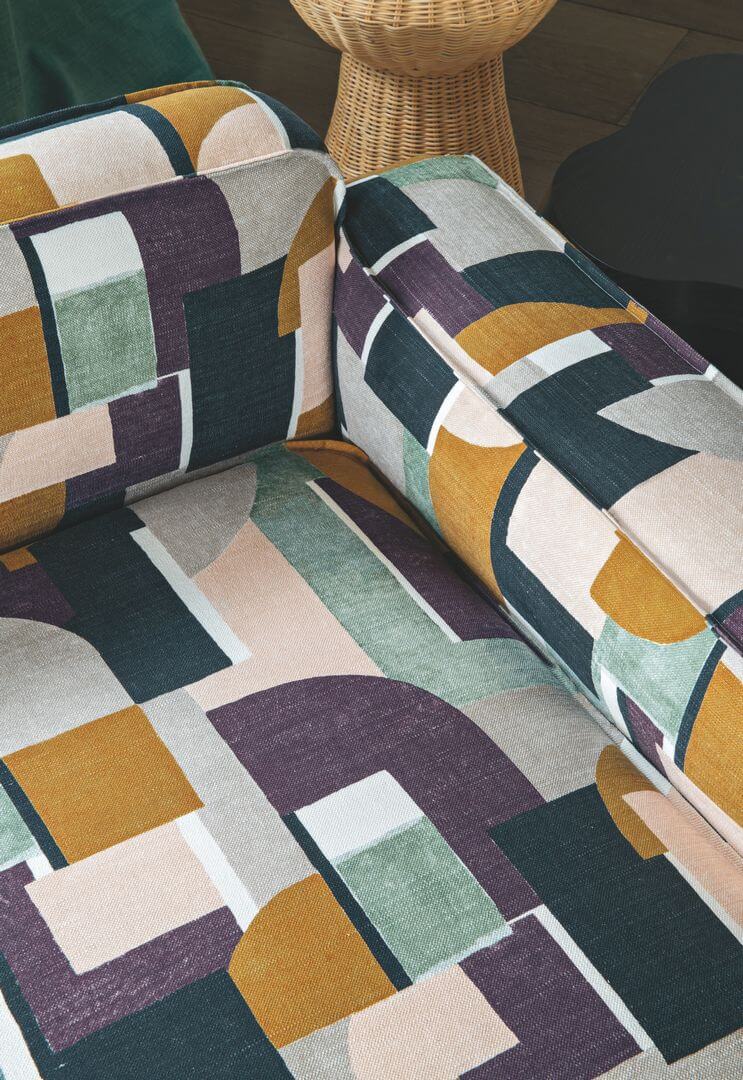 Tkanina z geometrycznym wzorem Casamance 45110224 Montsouris Paris Texas 6