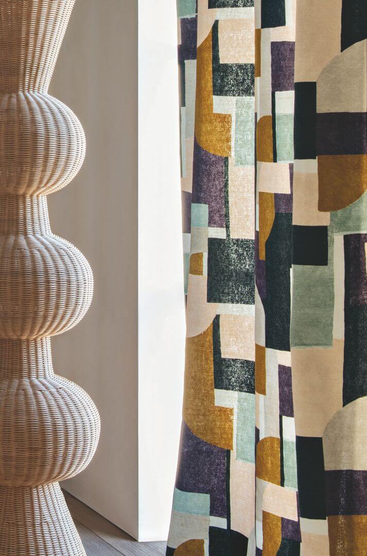Tkanina z geometrycznym wzorem Casamance 45110224 Montsouris Paris Texas 6
