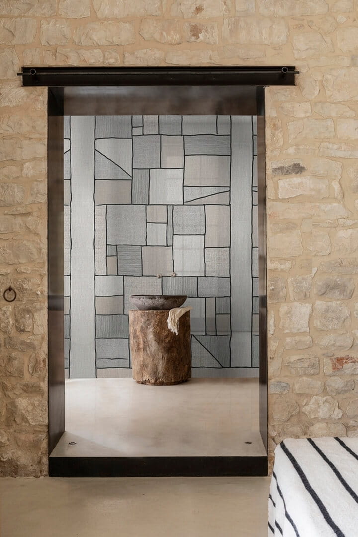 Fototapeta pod prysznic mozaika Wall & Deco WET_OR2402 Ordito WET SYSTEM 2024