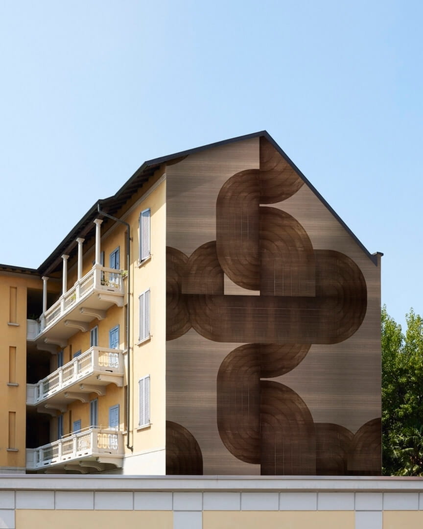 Fototapeta zewnętrzna abstrakcyjna geometria Wall & Deco OUT_WV2202 Weaves OUT Systen 2022