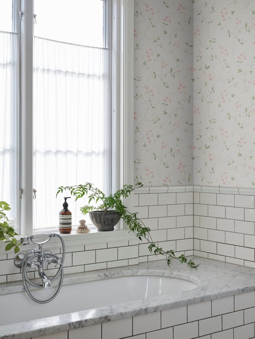 Tapeta roślinne pnącza Sandberg 490-24 Sanna Light Pink Tidlösa