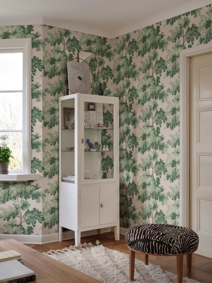 Tapeta drzewa dębu Sandberg S10382 Raphael Pink Tidlösa