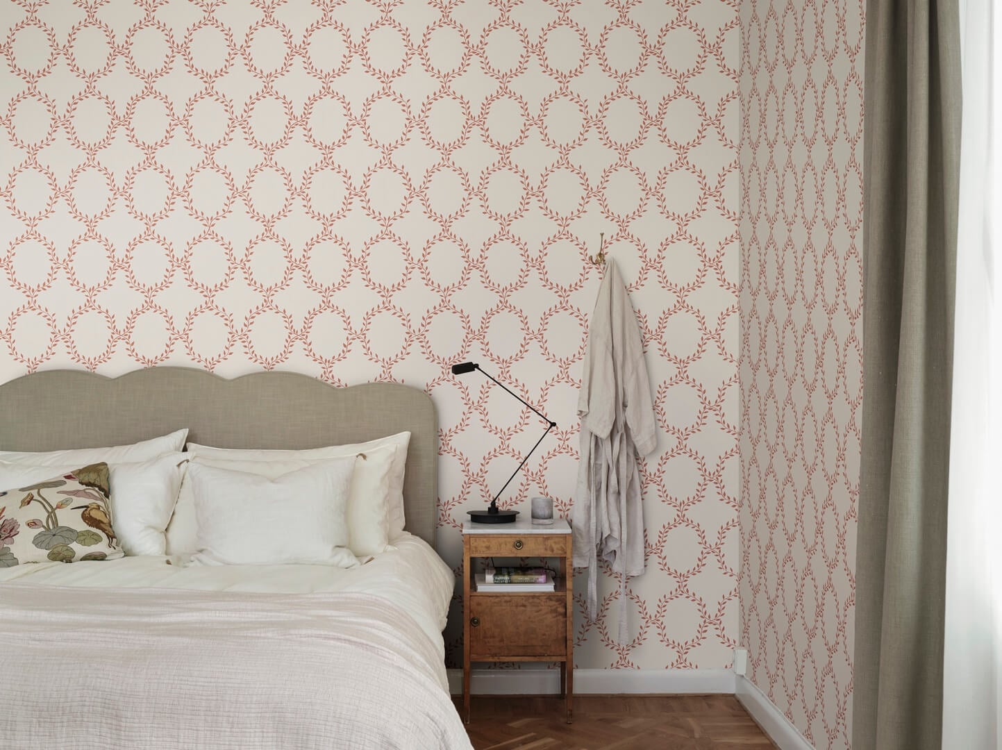 Tapeta roślinna kratownica Sandberg S10388 Wilma Red Tidlösa