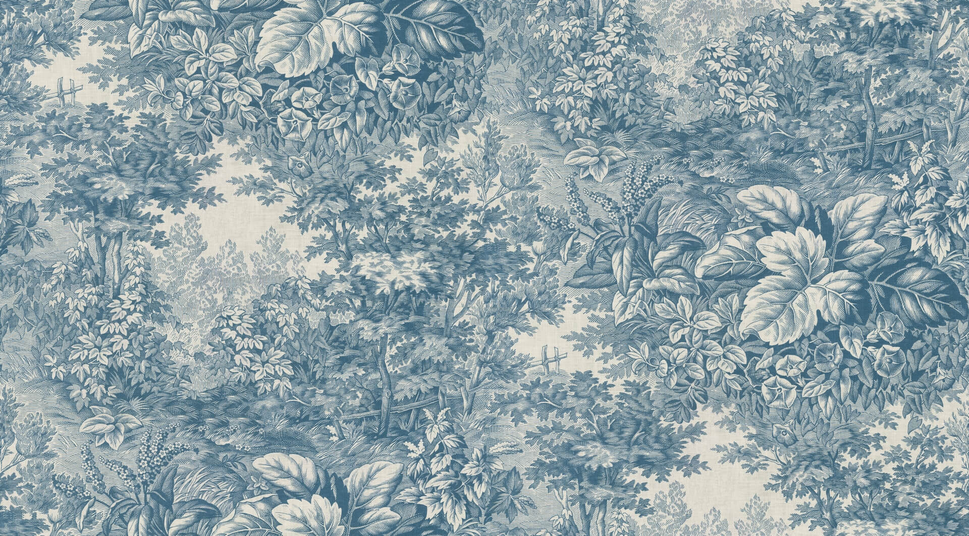 Fototapeta las w stylu Toile de jouy Sandberg S10402 Forest Toile Blue Tidlösa