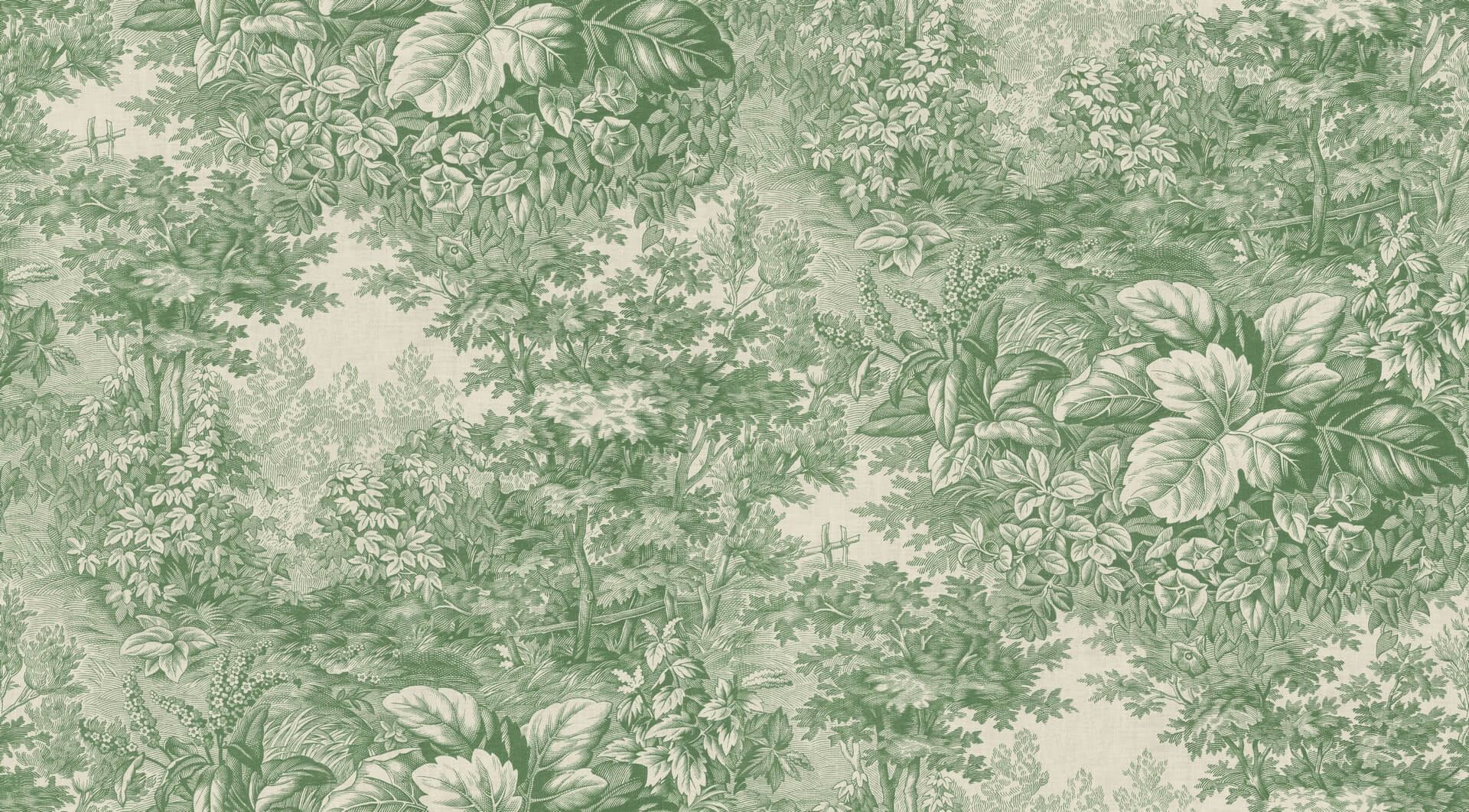 Fototapeta las w stylu Toile de jouy Sandberg S10403 Forest Toile Green Tidlösa