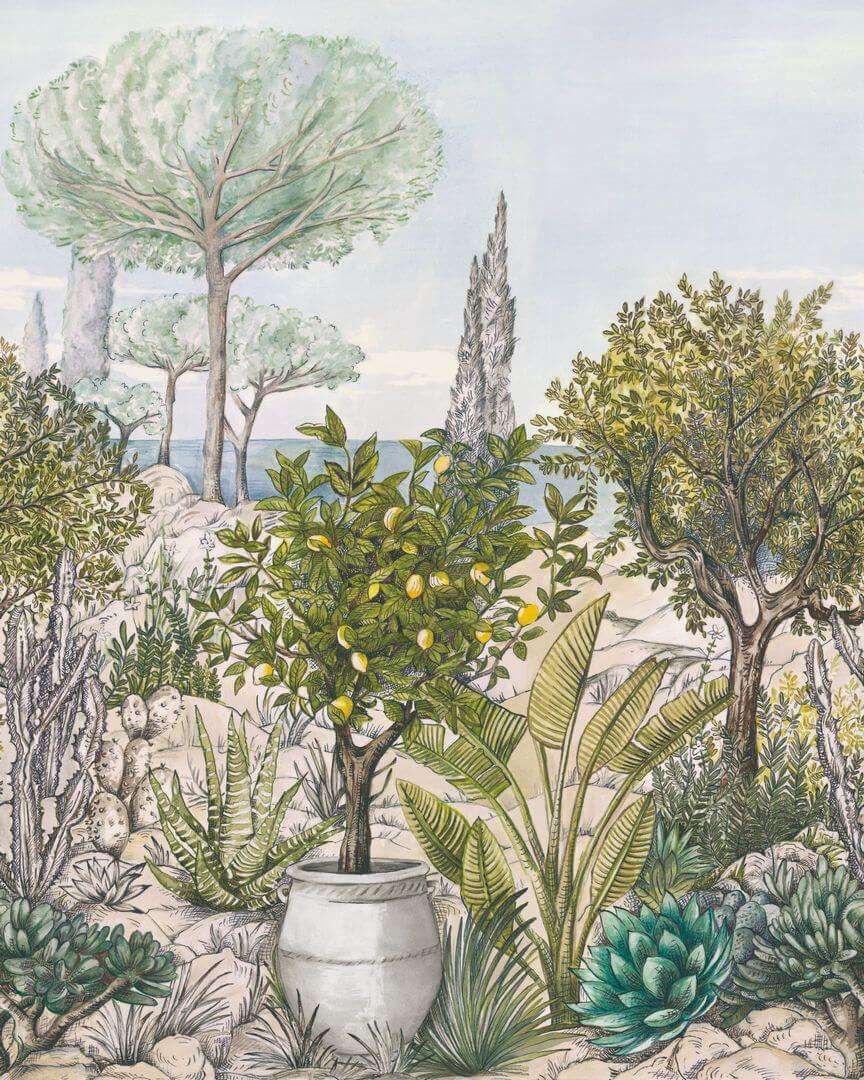 Mural prowansalski krajobraz Caselio 105477705 S Baux De Provence Cal Azur