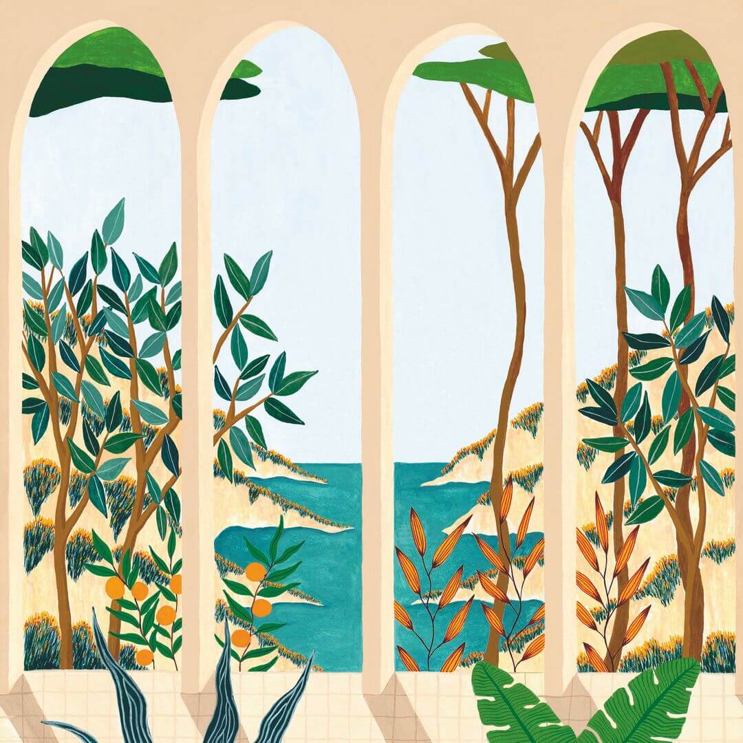 Mural krajobraz natury i architektoniczne łuki Caselio 105483706 S Calanques Azur