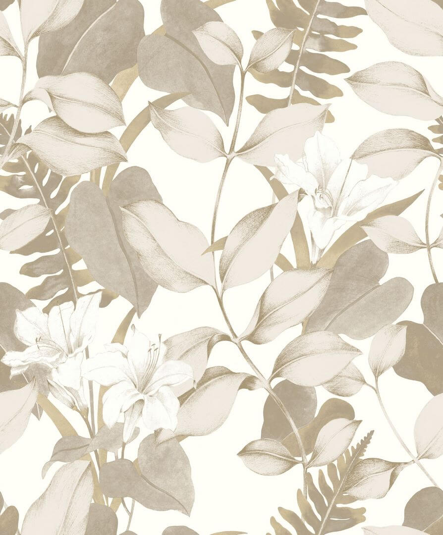 Tapeta roślinna Casadeco SOLI 200261303 Royal Lily Soliflore