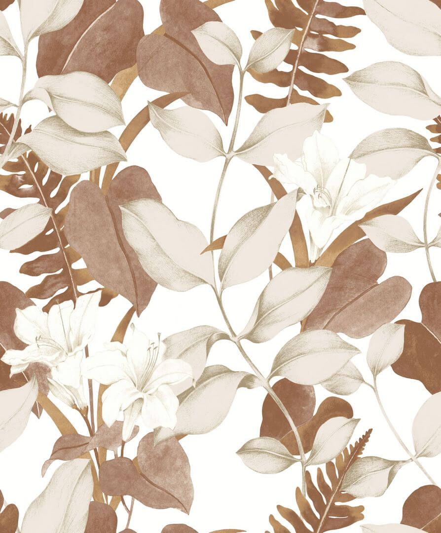 Tapeta roślinna Casadeco SOLI 200263443 Royal Lily Soliflore