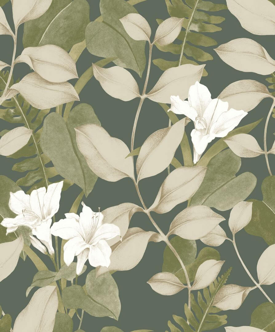 Tapeta roślinna Casadeco SOLI 200267808 Royal Lily Soliflore