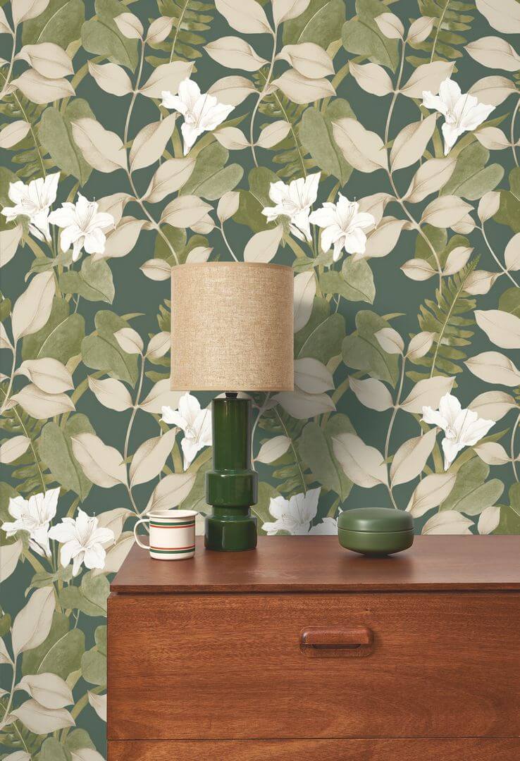 Tapeta roślinna Casadeco SOLI 200267808 Royal Lily Soliflore