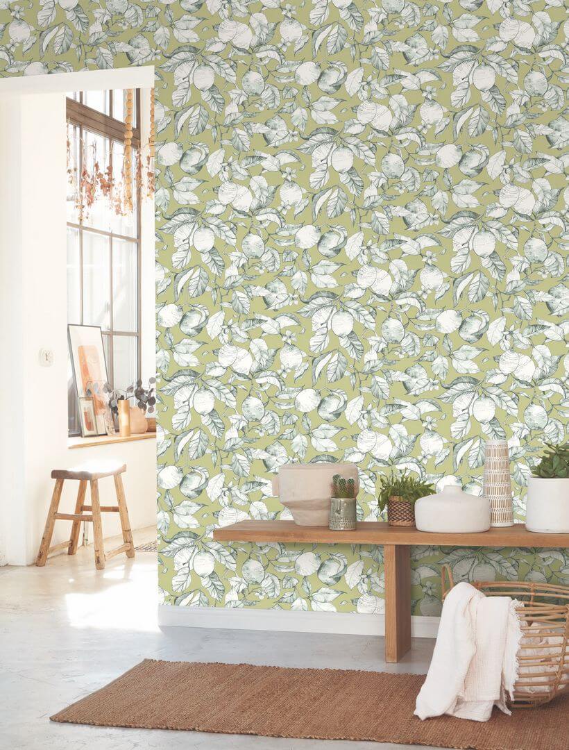 Tapeta cytryny Casadeco SOLI 200270900 Lemon Tree Soliflore