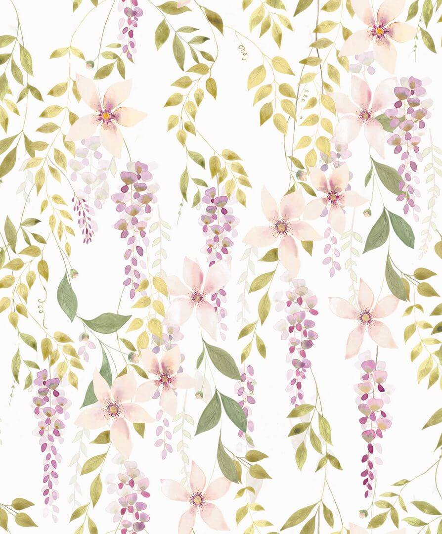 Tapeta kwiatowe pnącza Casadeco SOLI 200305202 Wisteria Soliflore