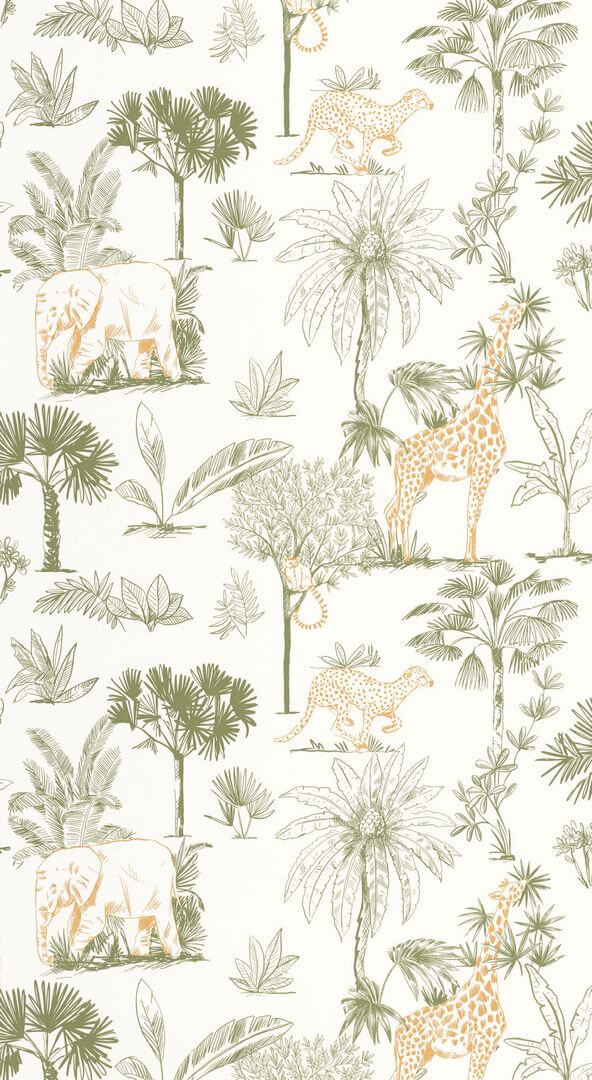 Tapeta dżungla Caselio MNM 105737007 Balade Dans La Savane Les Minis Mondes