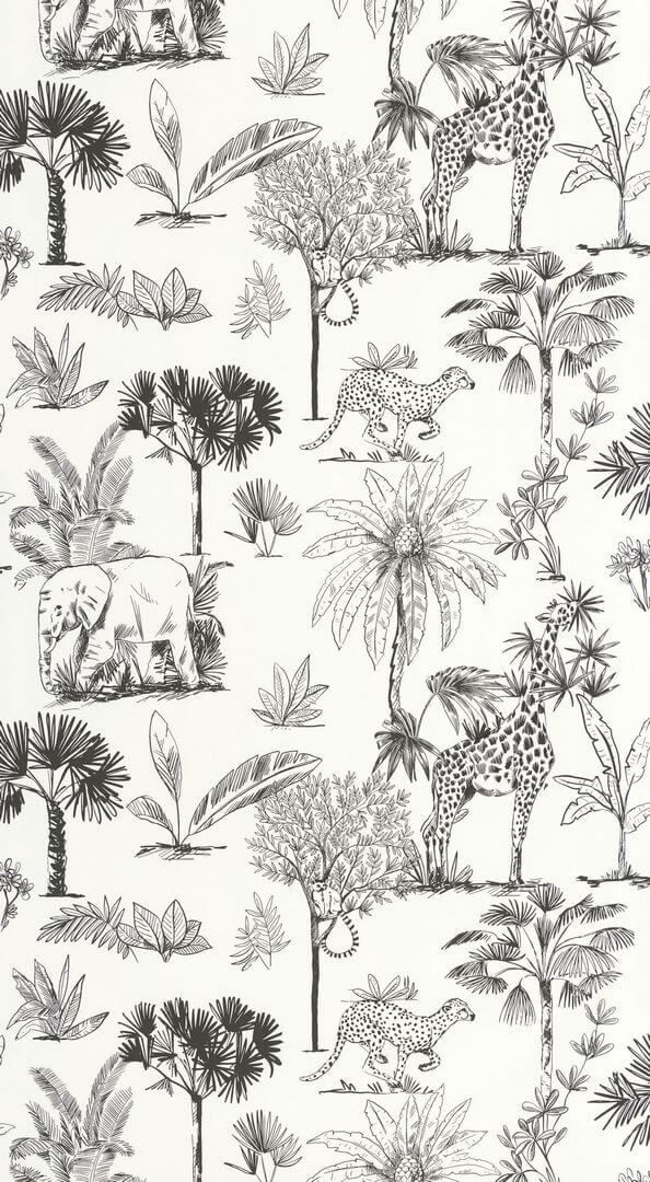Tapeta dżungla Caselio MNM 105739090 Balade Dans La Savane Les Minis Mondes