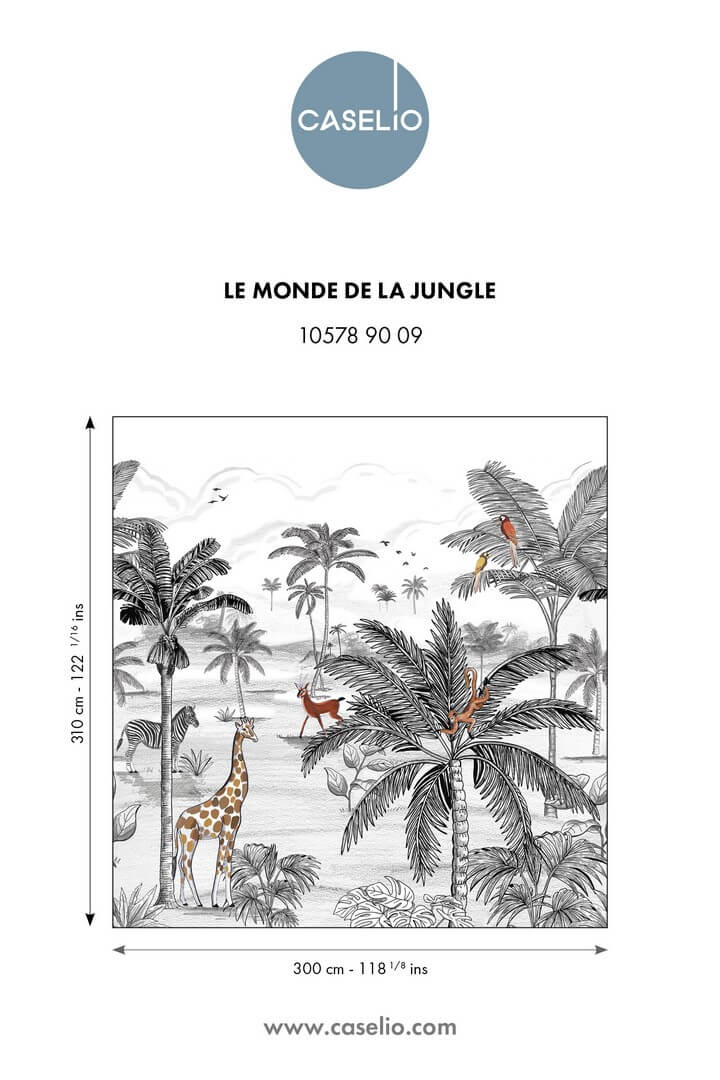 Mural dżungla Caselio MNM 105789009 L Le Monde De La Jungle Les Minis Mondes