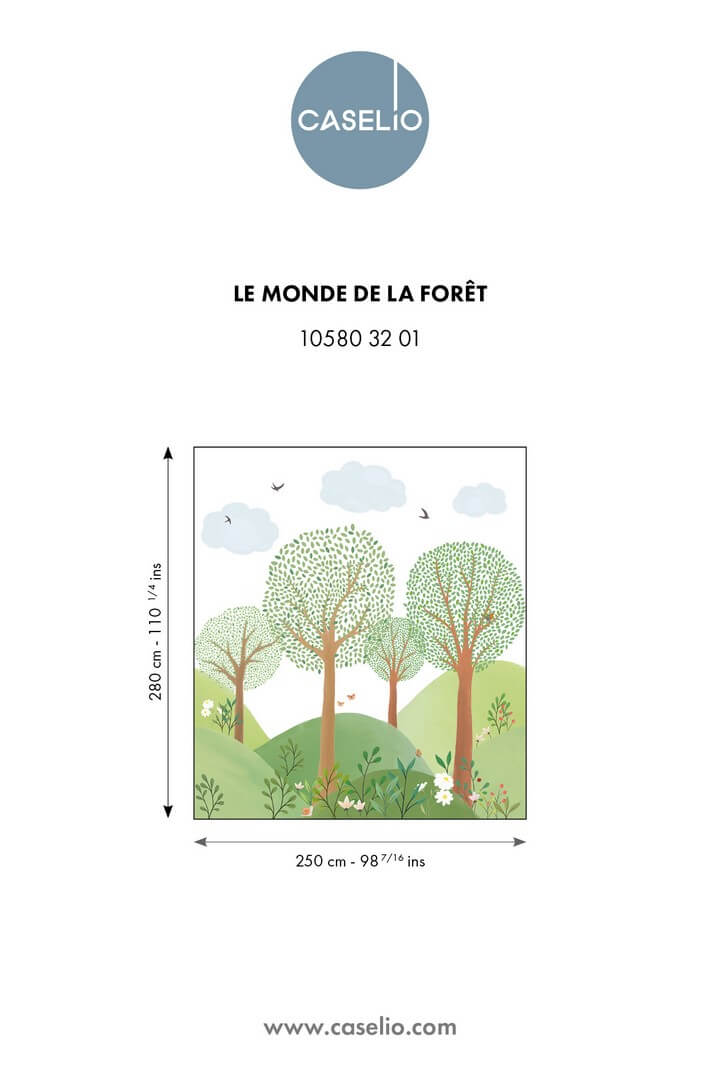 Mural roślinny krajobraz Caselio MNM 105803201 M Le Monde De La Foret Les Minis Mondes