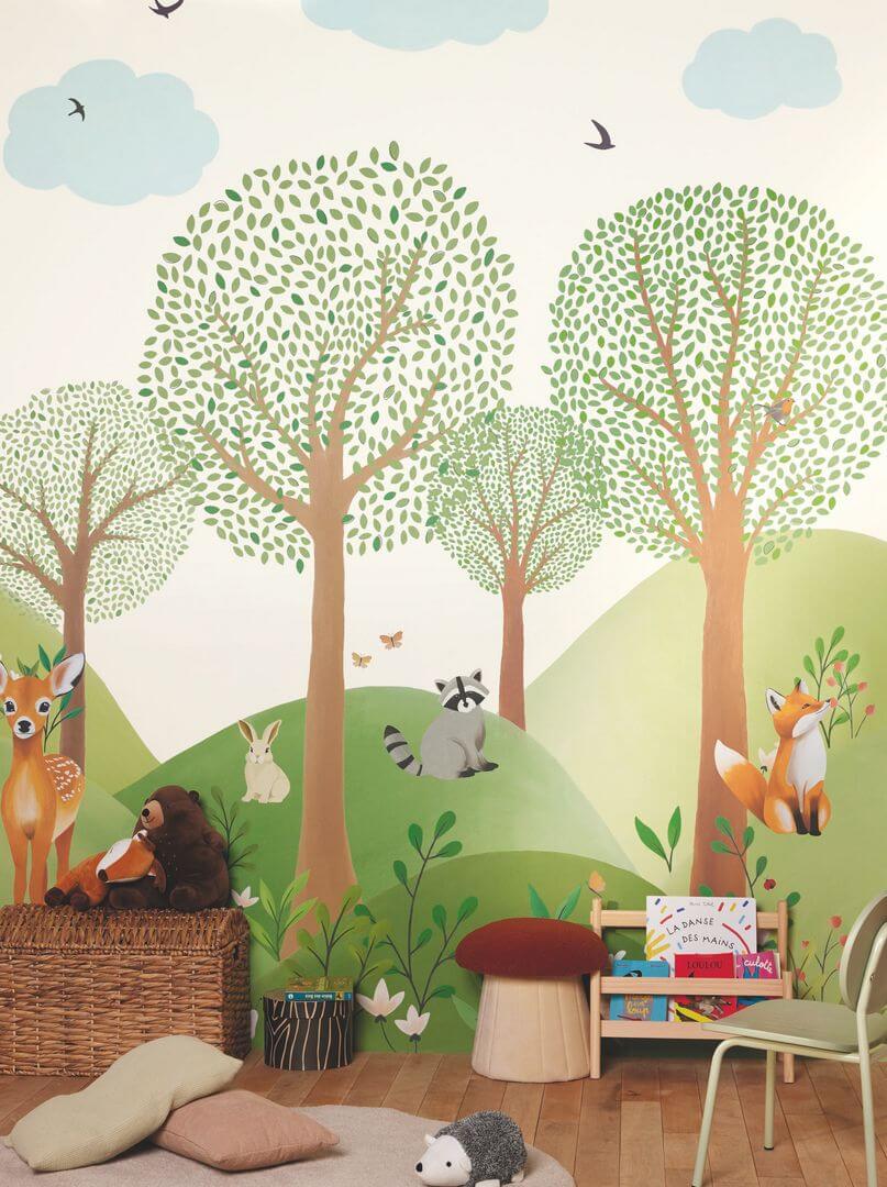 Mural roślinny krajobraz Caselio MNM 105803202 L Le Monde De La Foret Les Minis Mondes