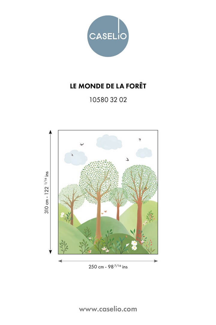 Mural roślinny krajobraz Caselio MNM 105803202 L Le Monde De La Foret Les Minis Mondes
