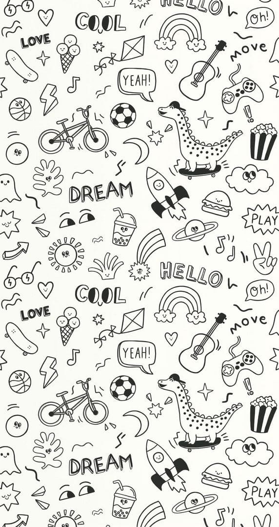 Tapeta mini komiks Caselio MNM 105829090 A Vos Crayons Les Minis Mondes