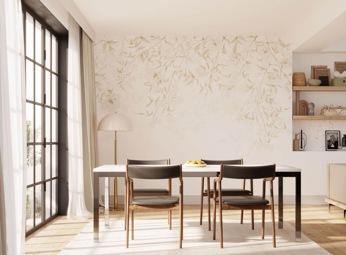 Mural roślinne pnącza Casadeco WDWD 200191308 M Flore Enchantee Wonderwalls 2