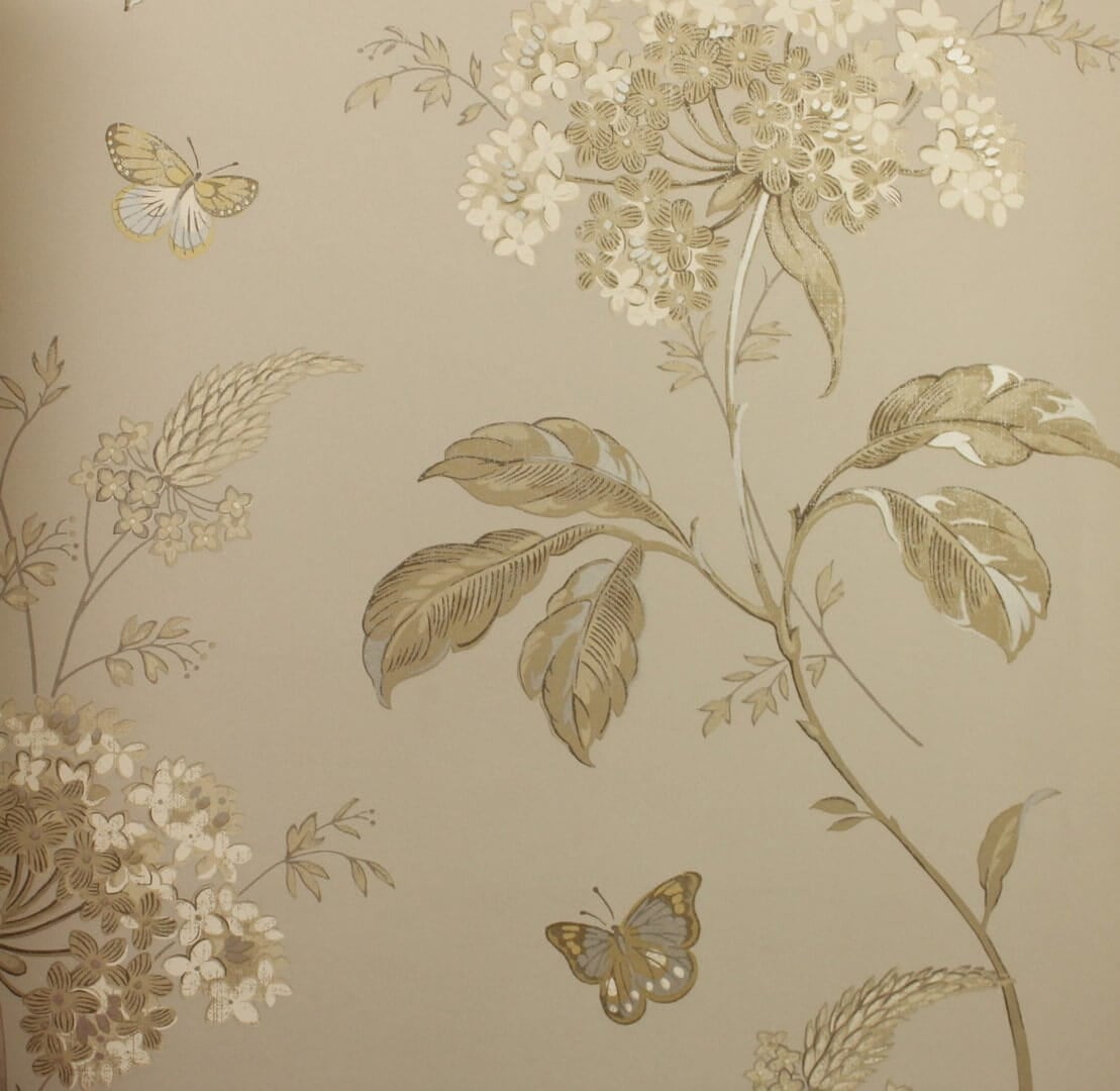 Tapeta kwiaty hortensji i motyle Colefax and Fowler 07132/03 Messina Ashdown
