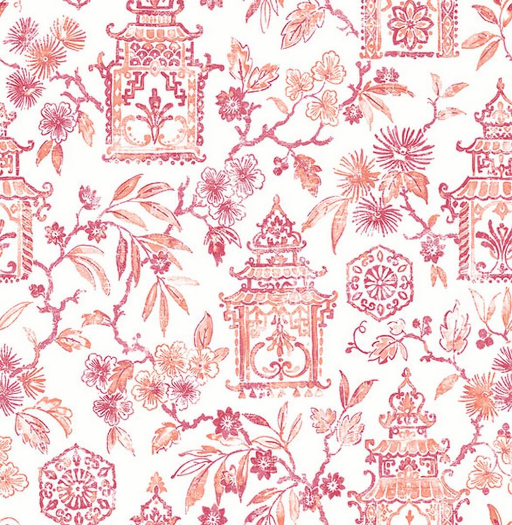 Tapeta japońskie pagody oraz roślinne pnącza Fine Decor FD26313 Happy