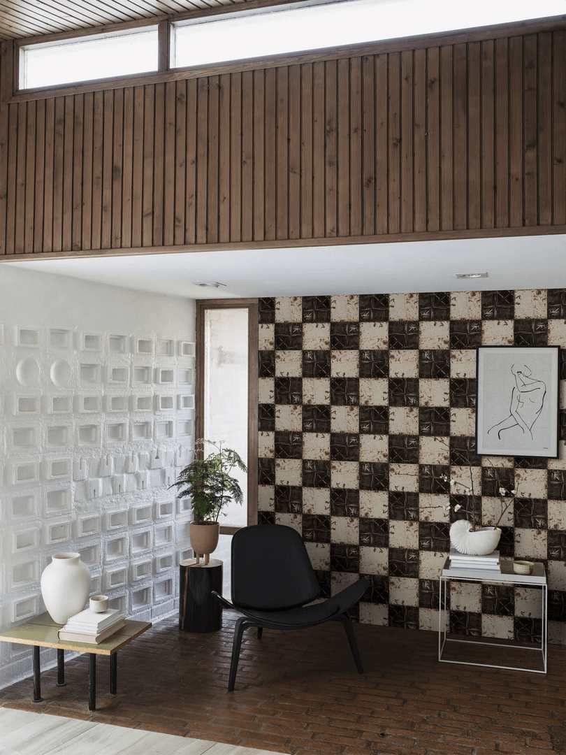 Mural płytki Boras Tapeter Studio 9506W Checkered Plates