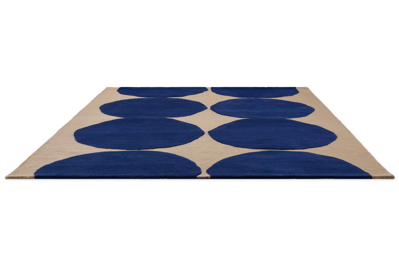 Dywan wełniany geometryczny koła Marimekko Isot Kivet Blue 132508