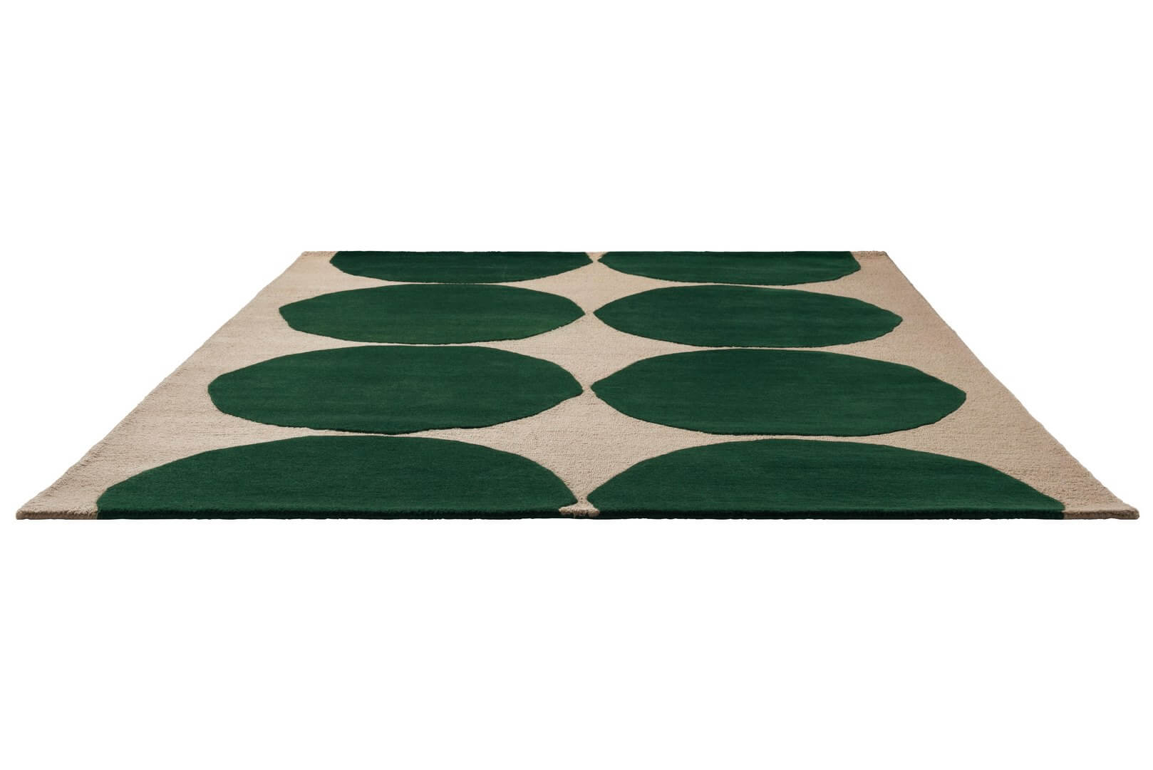 Dywan wełniany geometryczny koła Marimekko Isot Kivet Green 132507
