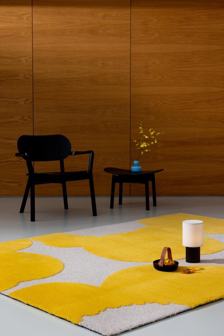 Dywan wełniany żółty w kwiaty Marimekko Iso Unikko Yellow 132306