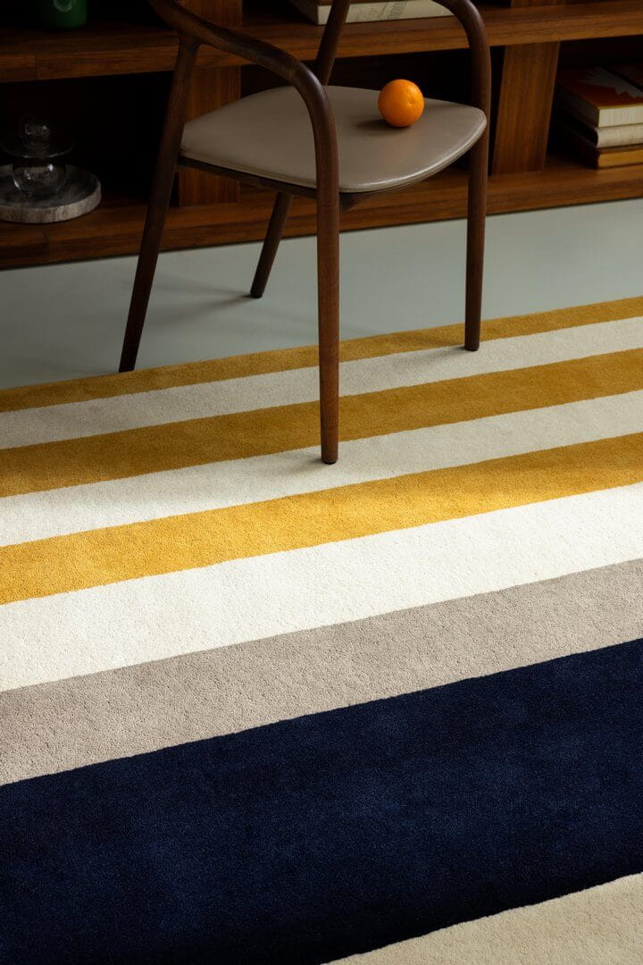 Dywan wełniany w paski Marimekko Ralli Yellow 132606