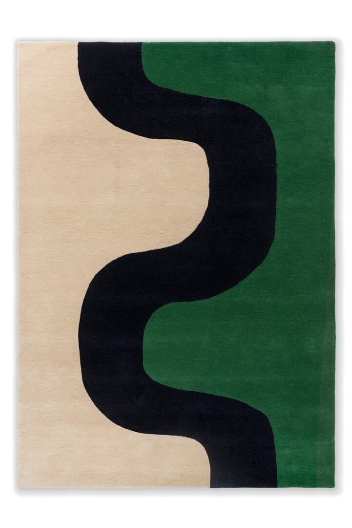 Dywan wełniany geometryczny Marimekko Seireeni Green 132707