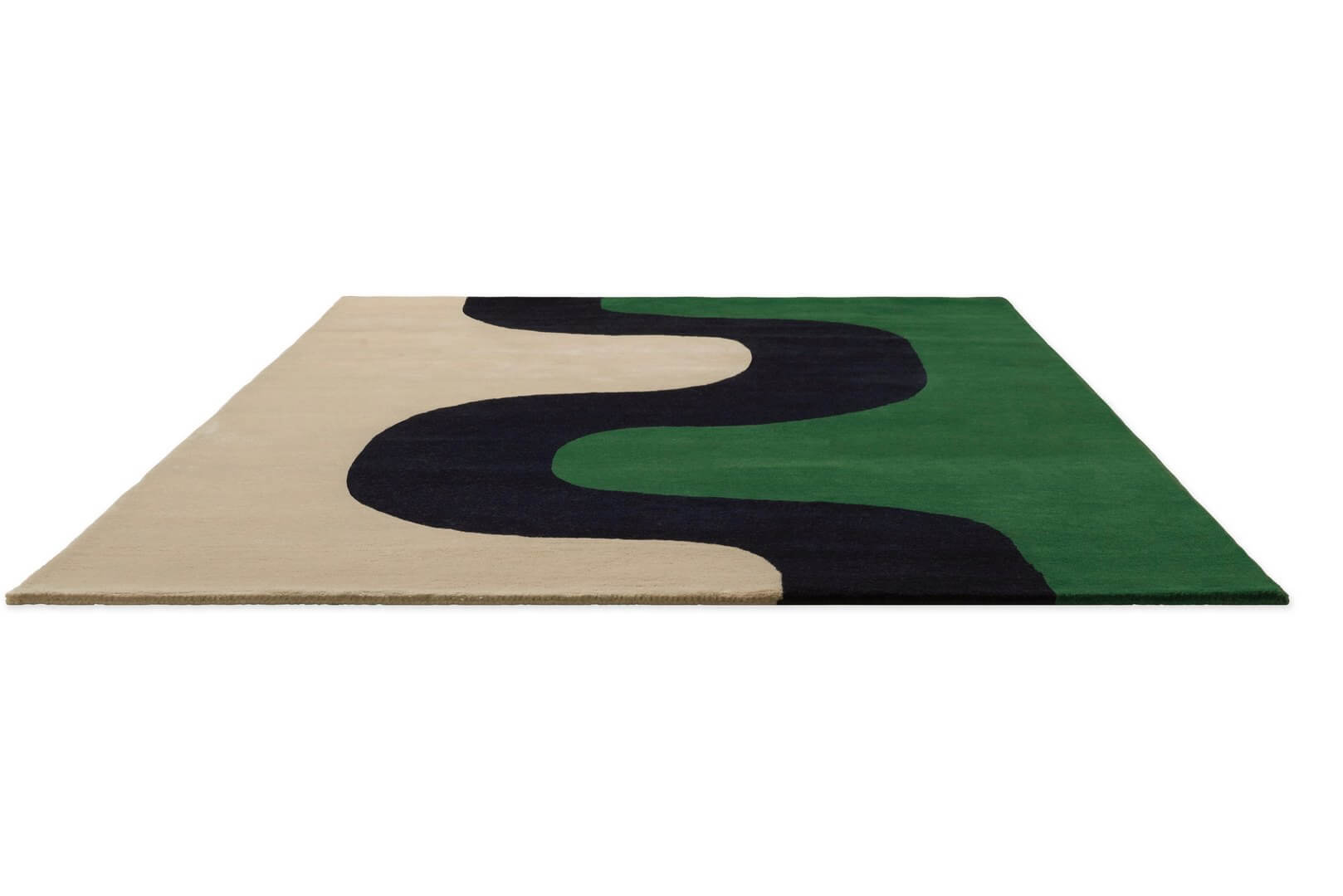 Dywan wełniany geometryczny Marimekko Seireeni Green 132707