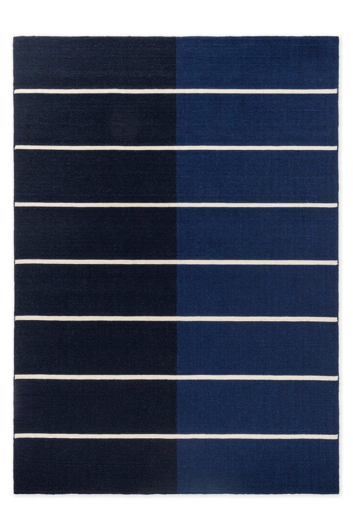 Dywan wełniany w paski Marimekko Tiibet Deep Blue 132808