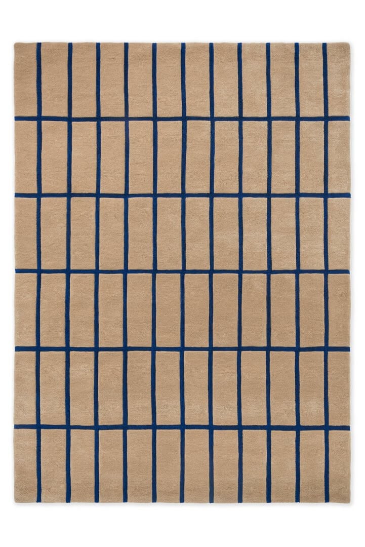 Dywan wełniany w kratkę Marimekko Tiiliskivi Bright Blue 132908