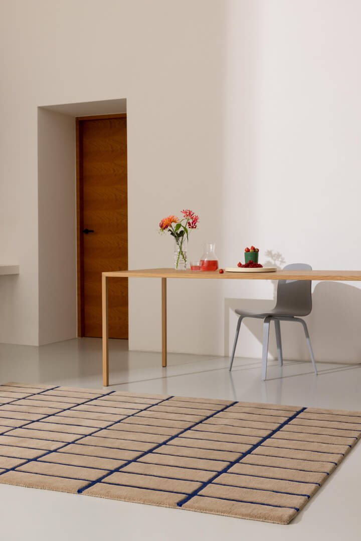 Dywan wełniany w kratkę Marimekko Tiiliskivi Bright Blue 132908