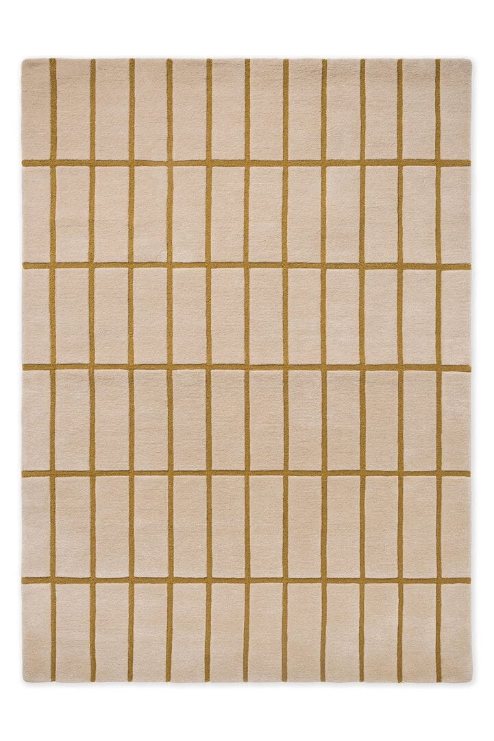 Dywan wełniany w kratkę Marimekko Tiiliskivi Bronze Yellow 132906