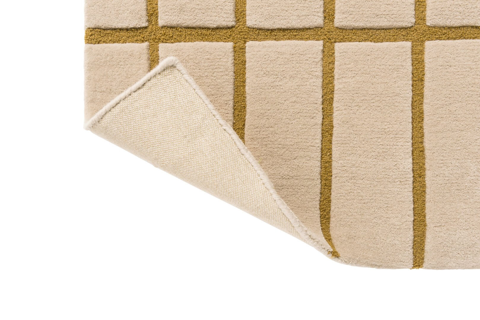 Dywan wełniany w kratkę Marimekko Tiiliskivi Bronze Yellow 132906