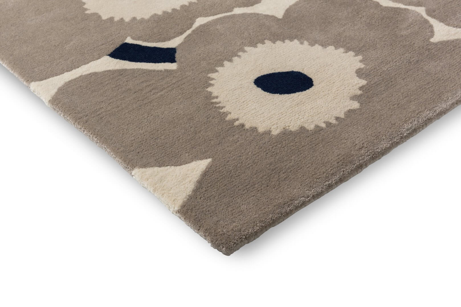 Dywan wełniany kwiaty Marimekko Unikko Greige 132401