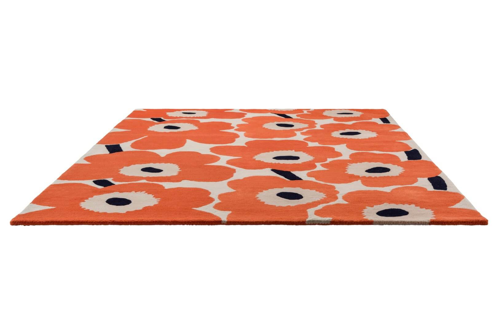 Dywan wełniany kwiaty Marimekko Unikko Orange Red 132403