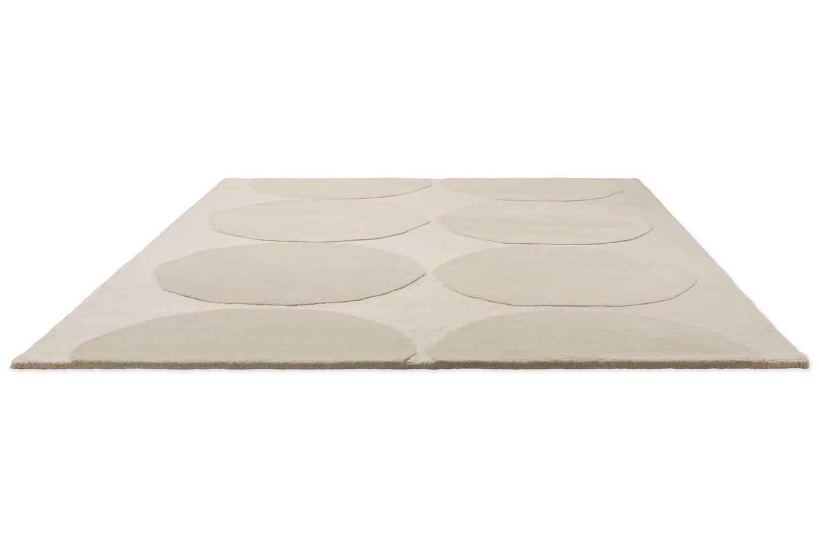 Dywan wełniany geometryczny koła Marimekko Isot Kivet Natural White 132501