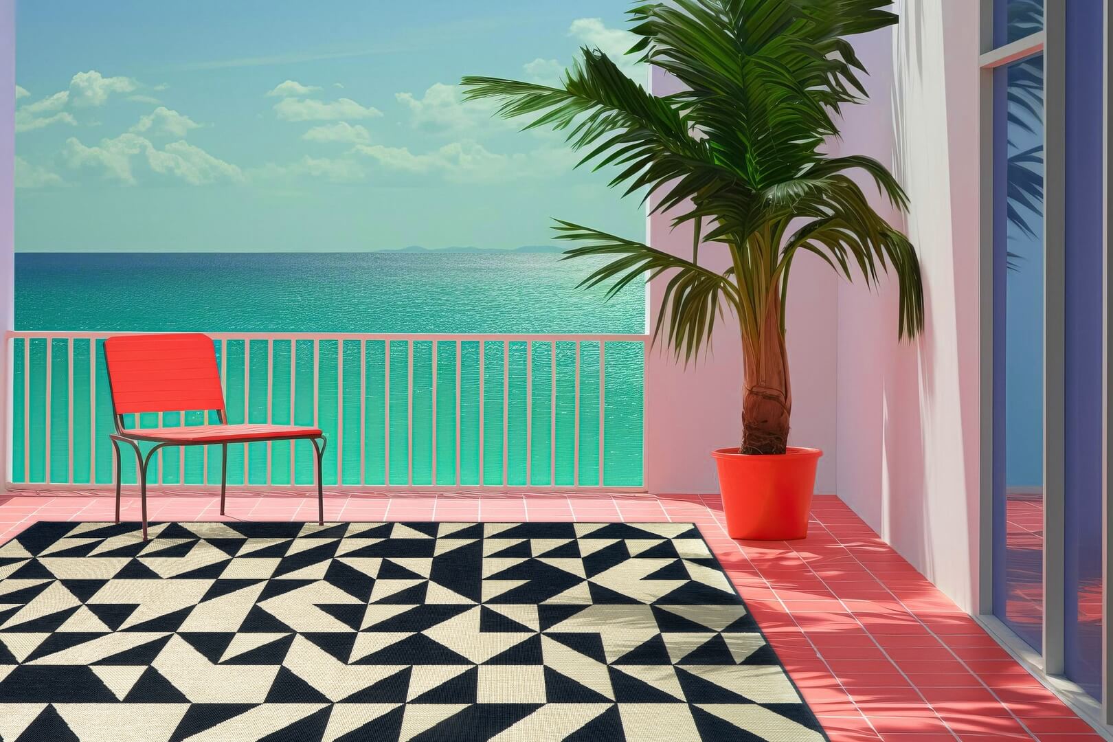 Dywan zewnętrzny geometryczny Luz Carpet Decor Outdoor/Indoor
